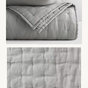 Restoration Hardware Light Gray Quilted Bedding